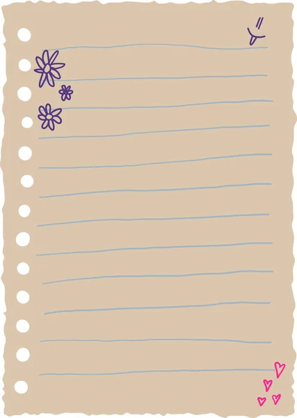 Σχισμένο Χαρτί Σημείωμα Αυτοκόλλητο Χέρι Για Planner Scrapbook Ημερολόγιο Πρόγραμμα — Διανυσματικό Αρχείο