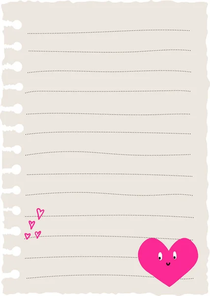 Torn Paper Note Hand Drawn Sticker Planner Scrapbook Diary Schedule — Stock Vector