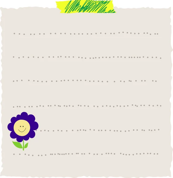 Gescheurd Papieren Briefje Handgetekende Sticker Voor Planner Schrapboek Dagboek Rooster — Stockvector