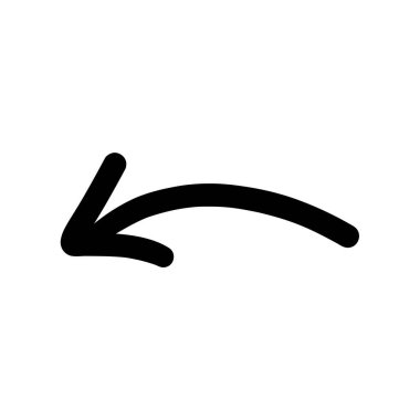 Basit yuvarlak karalama oku. Çizim el çizimi karalama vektör çizimi şeffaf arkaplanda izole 