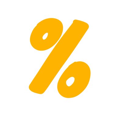 Yüzde simgesi. Şeffaf arkaplanda izole edilmiş basit vektör illüstrasyonu 