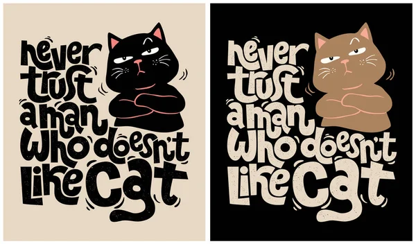 Kedi Aşığı Komik Kedi — Stok Vektör