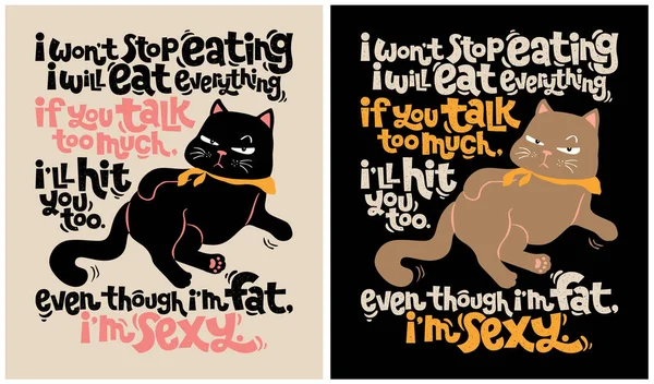 Seksi Kedi Kedi Aşığı Komik Kedi — Stok Vektör