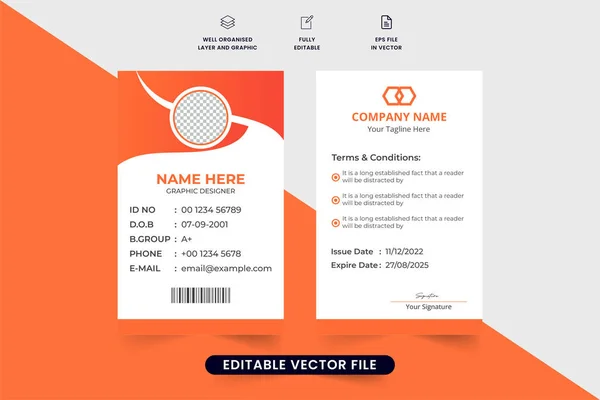 Papelería Oficina Diseño Tarjetas Identificación Con Formas Abstractas Empresa Vector — Vector de stock