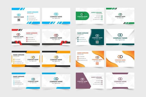 Collecte Cartes Identité Entreprise Pour Les Employés Conception Moderne Paquet — Image vectorielle