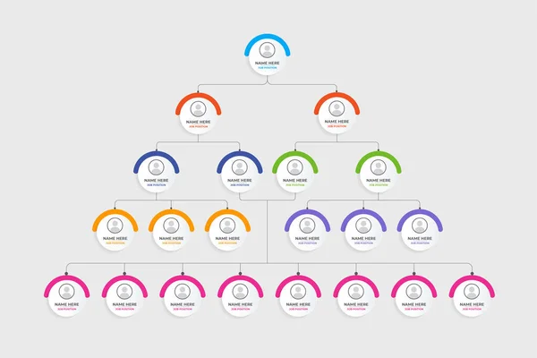 Business Job Position Visualization Infographic Template Vector Colorful Shapes Office — 图库矢量图片