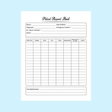 Hemşire hasta KDP 'nin iç dizüstü bilgisayarını rapor etti. Günlük tıbbi bilgi kontrolörü ve hasta tıbbı takip cihazı. KDP dahili kayıt defteri. Hemşire hasta raporu ve sağlık durumu not defteri şablonu.