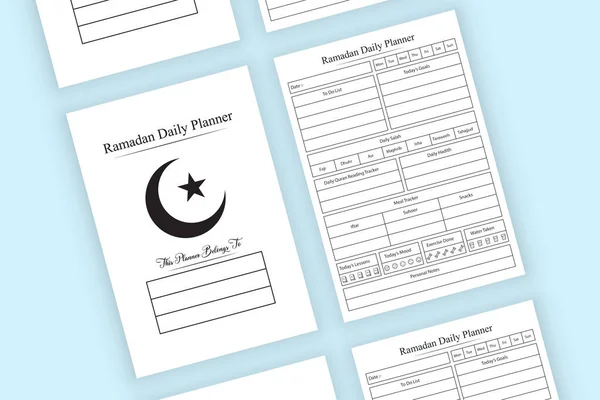 Liste Görev Takip Defteri Içerisindeki Listeyi Tamamlamak Için Ramazan Ayı — Stok Vektör