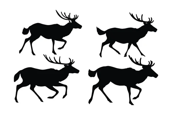 Conception Faisceau Silhouette Cerf Cours Exécution Motif Vectoriel Wild Buck — Image vectorielle