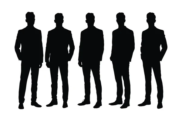 Mannlige Advokater Rådgivere Med Anonyme Ansikter Menn Advokater Uniform Stående – stockvektor