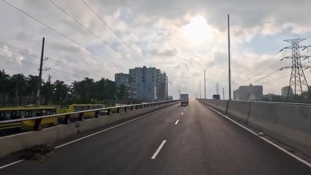 Autostrada Del Bangladesh Overpass Video Ponte Vuoto Overpass Strada Urbana — Video Stock