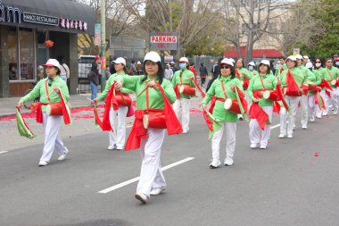 Oakland, CA - Jan 29, 2023: Participants in the first annual Lunar New Year Parade in Oakland.