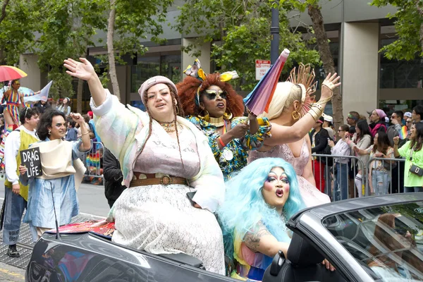 San Francisco Junio 2023 Los Participantes Celebran Desfile Del Orgullo — Foto de Stock
