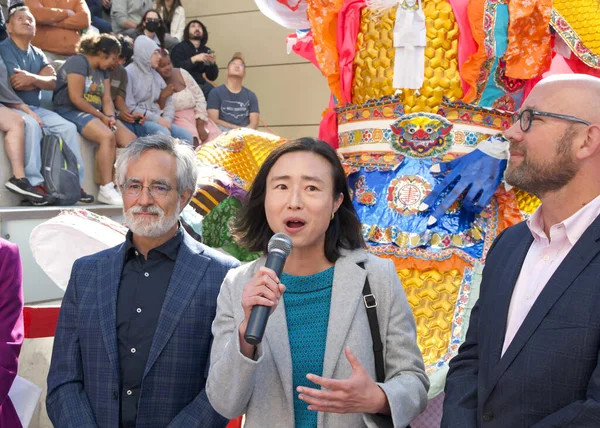 Σαν Φρανσίσκο Αυγ 2023 Κλείσιμο Του Supervisor Connie Chan Μιλώντας — Φωτογραφία Αρχείου