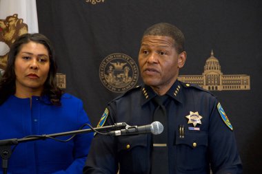 San Francisco, CA - 9 Kasım 2023: Polis Şefi William Scott, yaklaşmakta olan APEC konferansının şehir üzerindeki güvenlik sorunları ve etkilerinden bahsediyor