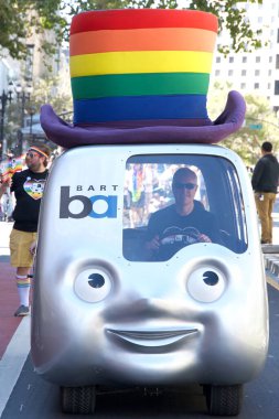 Oakland, CA - Sept 8, 2024: Participants in the 14th annual Gay Pride Parade in downtown Oakland. This years theme, Rooted in Pride, clipart