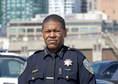 San Francisco, CA - 16 Eylül 2024: Polis Şefi Bill Scott, San Francisco 'daki kamu güvenliğini artırmaya devam edecek yeni teknolojiyle ilgili basın toplantısında konuştu.