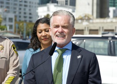 San Francisco, CA - 16 Eylül 2024: LVT Tech, San Francisco 'daki kamu güvenliğini artırmaya devam edecek yeni teknolojiyle ilgili basın toplantısında konuştu.