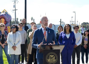 San Francisco, CA - Oct 11, 2024: Jeff Tumlin speaking at a Press Conf on the City's implementing of the safety upgrades as part of the West Portal Station Safety project. clipart