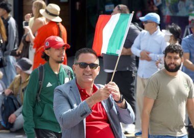 San Francisco, CA - Oct 13, 2024:  Participants in the 156th annual Italian Heritage Parade,  celebrating the accomplishments and culture of all Italian Americans. clipart