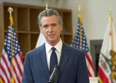Turlock, CA - 6 Ocak 2025: CA Valisi Gavin Newsom Kaliforniya 'daki ilk projeler ve önümüzdeki mali yılın bütçe ana hatlarını gösteren basın toplantısında konuştu