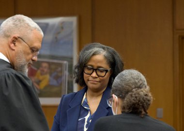 Oakland, CA - Feb 18, 2025: Judge Ursula Jones Dickson preparing to be sworn in as the new District Attorney for Alameda County. clipart