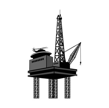 Petrol sondaj platformu tasarım illüstrasyon vektörü biçimi, tasarım ihtiyaçlarınız, logonuz, illüstrasyonunuz, animasyonunuz vs. için uygun.