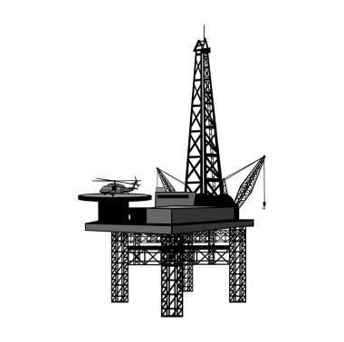 Petrol sondaj platformu tasarım illüstrasyon vektörü biçimi, tasarım ihtiyaçlarınız, logonuz, illüstrasyonunuz, animasyonunuz vs. için uygun.