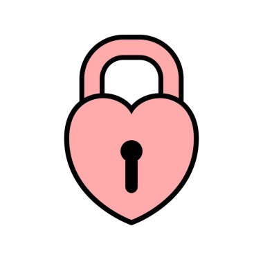 Love Padlock Logo Design Illustration vector eps biçimi, tasarım ihtiyaçlarınız, logonuz, illüstrasyonunuz, animasyonunuz vs. için uygundur.