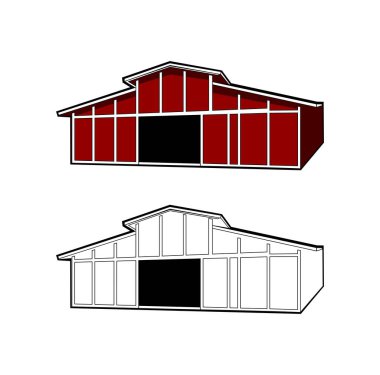 Barn Design Illustration vector eps biçimi, tasarım ihtiyaçlarınız, logonuz, illüstrasyonunuz, animasyonunuz vs. için uygundur.