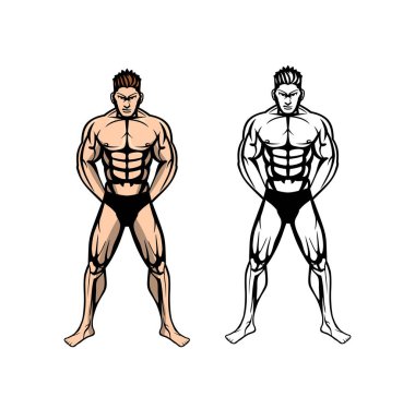 Vücut Geliştirme Tasarımı Çizim Vektörü eps biçimi, tasarım ihtiyaçlarınız, logonuz, illüstrasyonunuz, animasyonunuz vs. için uygundur.