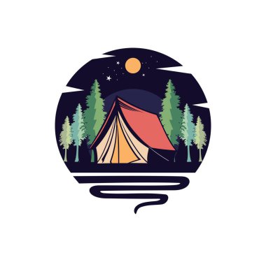 Kamp Logosu Tasarımı illüstrasyon vektörü sizin tasarımınız için uygun biçimi logo illüstrasyon animasyonu vs.