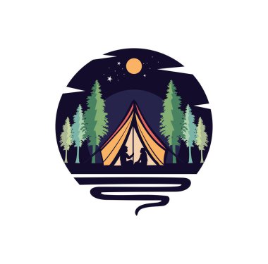 Kamp Logosu Tasarımı illüstrasyon vektörü sizin tasarımınız için uygun biçimi logo illüstrasyon animasyonu vs.