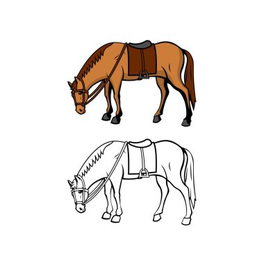 At Karakteri Tasarımı Çizim vektörü biçimi tasarımınız için uygun logo illüstrasyon animasyonu vs.