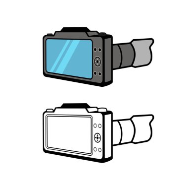 Dijital Kamera Tasarımı Çizim Vektörü biçimi tasarımınız için uygun logo illüstrasyon animasyonu vs.