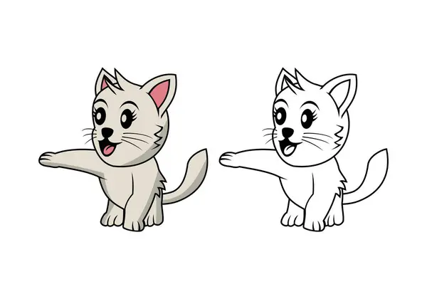 stock vector Cute Cat Cartoon Character Design Illustration vector eps format suitable for your design needs logo illustration animation etc