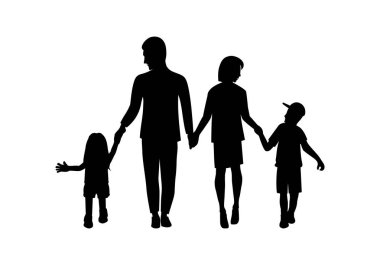 Aile Silueti Karakter Tasarımı Çizim vektörü biçimi tasarımınız için uygun logo illüstrasyon animasyonu vs.