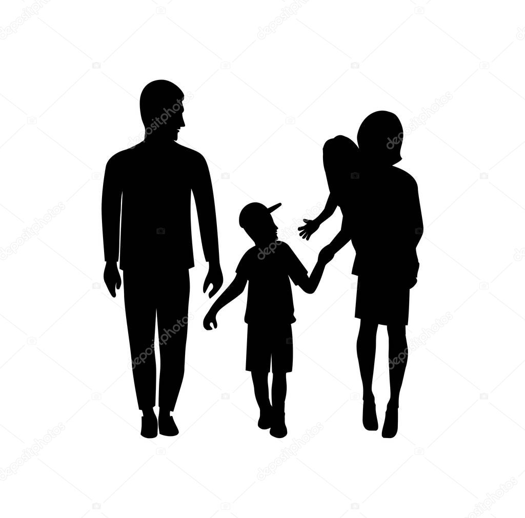 Family Silhouette Character Design Illustration vector eps format suitable for your design needs logo illustration animation etc