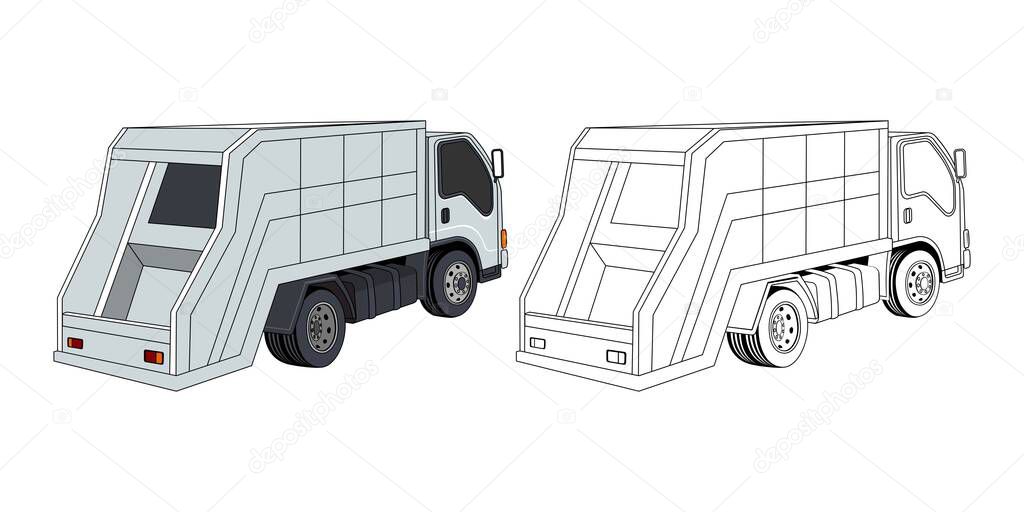 Garbage Truck Cartoon Design Illustration vector eps format suitable for your design needs logo illustration animation etc