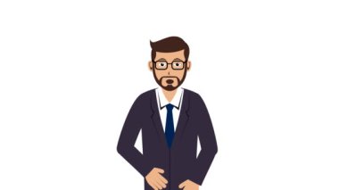 Öğretmen Lipsync Sunum Animasyon Beyaz Arkaplan Video 4K Projen için uygun Eğitim, şirket, pazarlama vs.