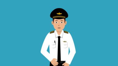 Pilot Lipsync Sunum Animasyonu Mavi Arkaplan Video 4K projeniz için uygun eğitim, şirket, pazarlama vs.