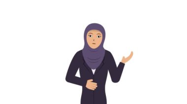Müslüman Kadın Lipsync Sunum Animasyon Video 4K projeniz için uygun eğitim, şirket, pazarlama vs.
