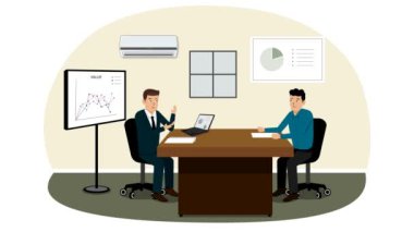 İşadamı Tartışma Animasyon Video 4K projeniz için uygun eğitim şirketi pazarlaması vs.