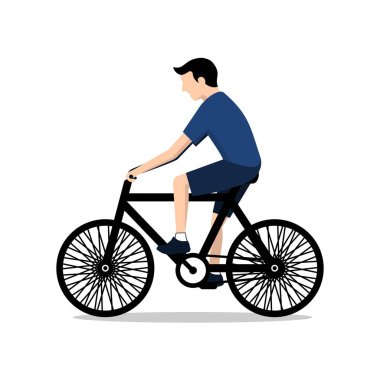 Man Riding Bisiklet Tasarımı İllüstrasyon vektörü biçimi tasarımınız için uygun logo illüstrasyon animasyonu vs.