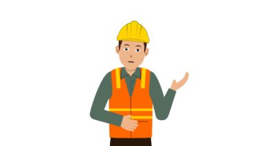 İnşaat işçisi Lipsync Sunum Animasyon Video 4K projeniz için uygun eğitim, şirket, pazarlama vs.