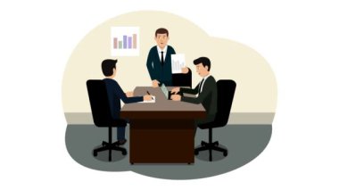 İş Planı Buluşma Animasyon Video 4K Proje için uygun eğitim şirketi pazarlaması vs.