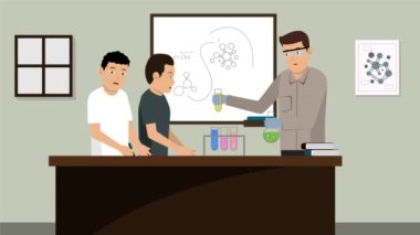 Laboratoy Animasyon Video 4K 'da Kimya Öğrenimi Projen için uygun Eğitim şirketi pazarlaması vs.