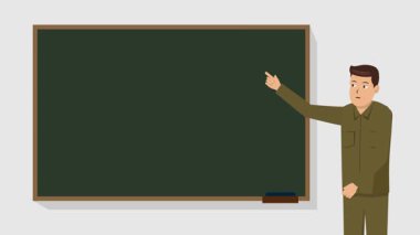 Man Teacher Teaching with a Board Animation Video 4K for your project need education company marketing vs.
