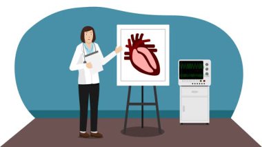 Bayan Kardiyolog Sunum Animasyon Video 4K projeniz için uygun eğitim şirketi pazarlaması vs.