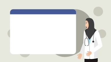 Müslüman Kadın Doktor Sunum Canlandırma Video 4K Proje ihtiyaçlarınız için uygun
